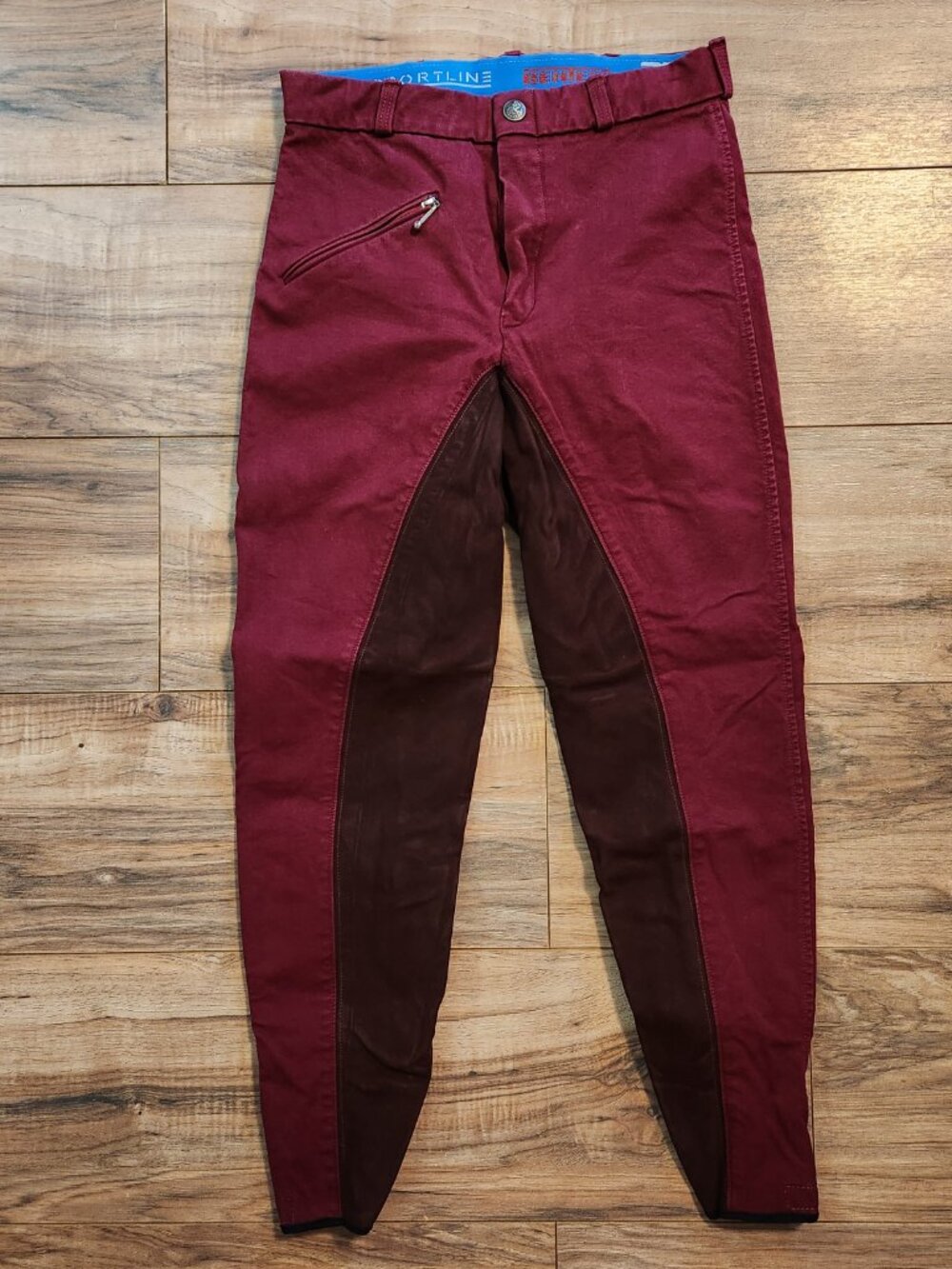 RTS Sportline Women's 40 Red Wool Equestrian Breeches Pants Patches Horse Rider